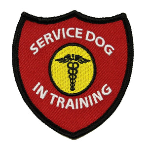 Service Dog In Training Patch Vest Shield Badge Embroidered Iron On Applique