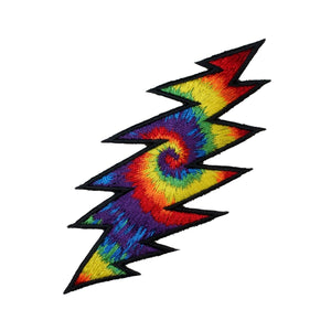 Grateful Dead Smaller Tie-Dye Lightning Bolt Patch Rock Band Iron On Applique