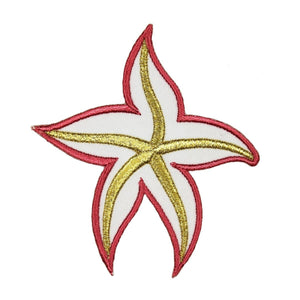 ID 0321 Gold Tropical Starfish Patch Ocean Sea Life Embroidered Iron On Applique
