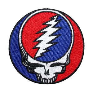 Grateful Dead 3 1/2" Steal Your Face Patch Album Logo Rock Band Iron On Applique