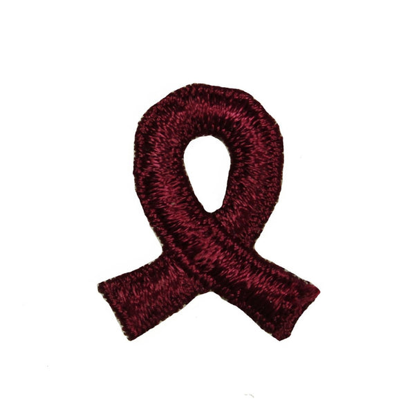 Maroon Multiple Myeloma Awareness Ribbon Patch Support Health Sew On Applique