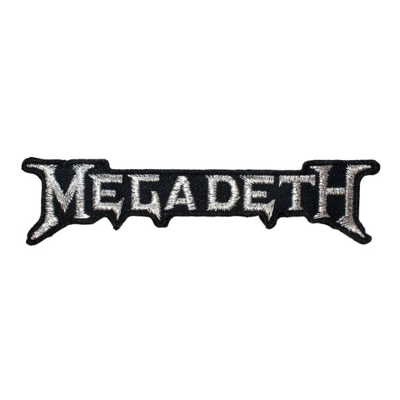 Megadeth Silver Band Logo Patch Heavy Metal Music Embroidered Iron On Applique