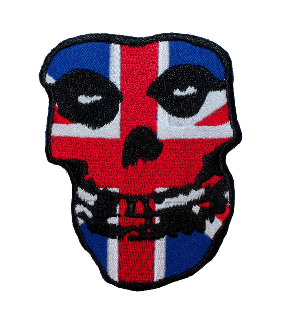 Misfits Union Jack Fiend Skull Patch UK Flag Logo Punk Music Iron On Applique