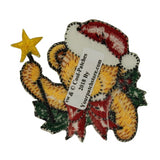 ID 8028 Christmas Teddy Bear Patch Decoration Magic Embroidered Iron On Applique