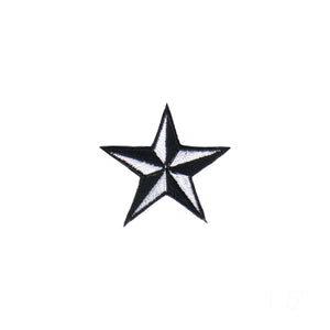 1 1/2 INCH White Nautical Star Patch Compass Naval Embroidered Iron On Applique