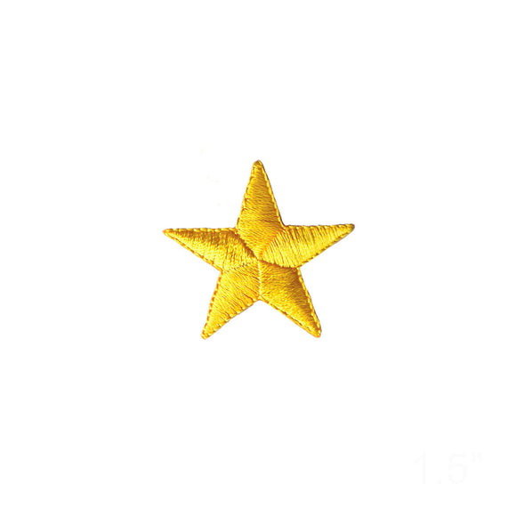1 1/2 INCH Yellow Star Patch Sky Stargazing Night Embroidered Iron On Applique