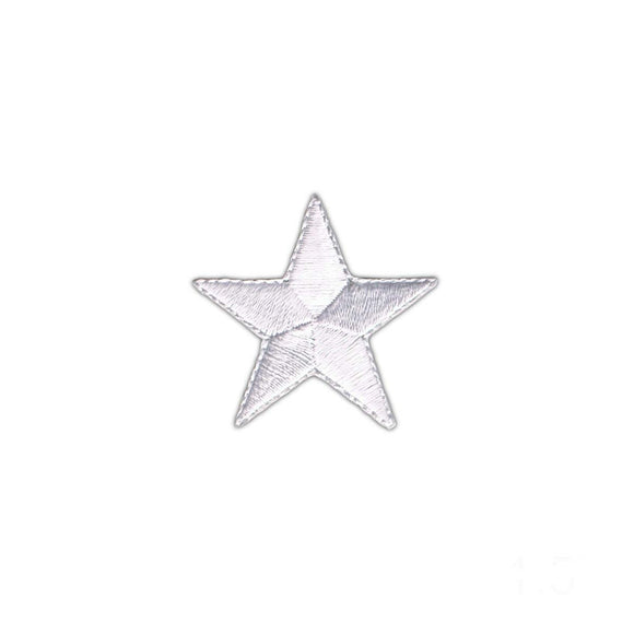1 1/2 INCH White Star Patch Sky Stargazing Night Embroidered Iron On Applique