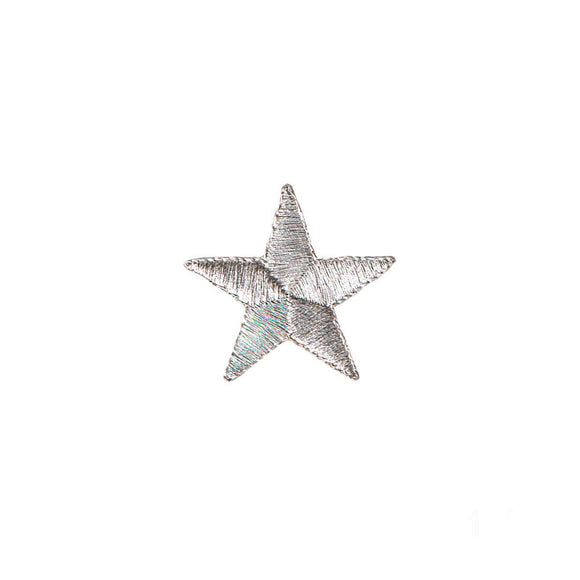 1 1/2 INCH Silver Star Patch Sky Galaxy Astrology Embroidered Iron On Applique