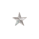 1 1/2 INCH Silver Star Patch Sky Galaxy Astrology Embroidered Iron On Applique