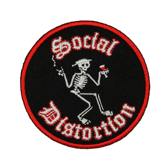 Social Distortion Skeleton Patch Punk Music Band Embroidered Iron On Applique