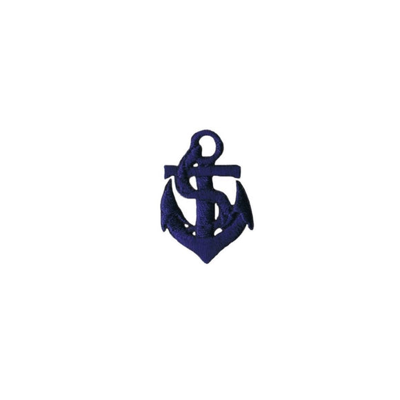 1 1/2 INCH Blue Anchor Patch Nautical Rope Ship Embroidered Iron On Applique