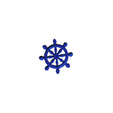 1 1/4 INCH Blue Captain Wheel Patch Ship Steering Embroidered Iron On Applique