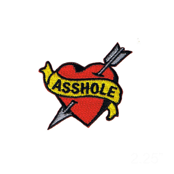 Tattoo Art Asshole Heart Arrow Patch Love Arm Ink Embroidered Iron On Applique