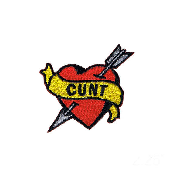 Tattoo Art C*nt Heart Patch Arrow Ink Pierced Name Embroidered Iron On Applique