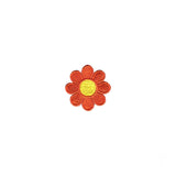 1 INCH Daisy Orange Petals Yellow Center Patch Flower Embroidered Iron On