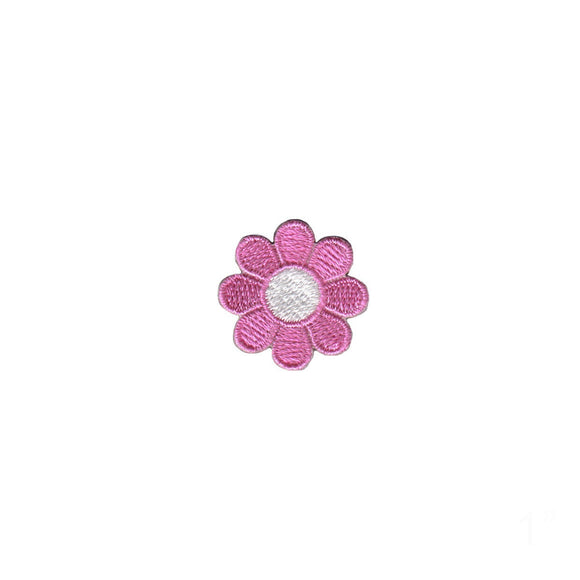 1 Inch Daisy Pink Petals White Center Patch Flower Cute Embroidered Iron On