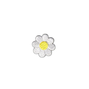 1 Inch Daisy White Petals Yellow Center Patch Flower Embroidered Iron On