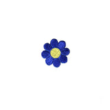 1 INCH Daisy Dark Blue Petal Yellow Center Patch Flower Embroidered Iron On
