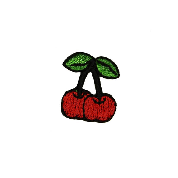 Tiny Cherry With Stem Patch Fresh Food Summer Fruit Embroidered Iron On Applique