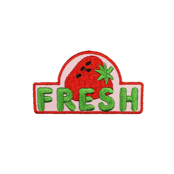 Fresh Strawberry Patch Sign Fruit Healthy Farmer Produce Food Iron On Applique