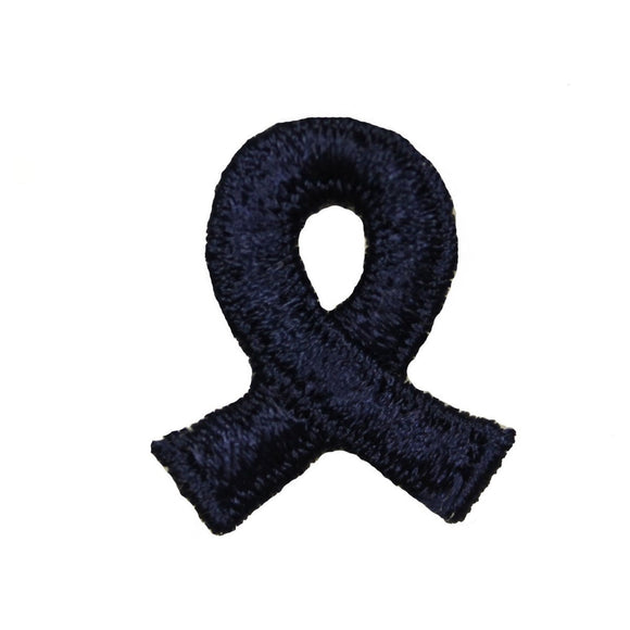 Dark Blue Colon Cancer Awareness Ribbon Patch Support Health Sew On Applique