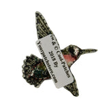 ID 0544B Flying Hummingbird Patch Bird Tiny Cute Embroidered Iron On Applique