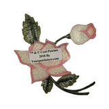 ID 6180 Shiny Pink Rose Sequin Flower Love Iron On Embroidered Patch Applique