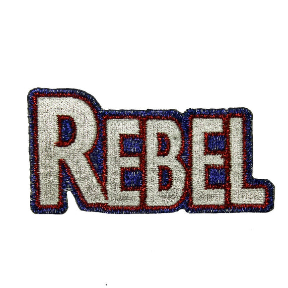 Rebel Nametag Patch Shiny Sinner Biker Outlaw Badge Embroidered Iron On Applique