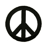 2 3/4 INCH Peace Sign Black Patch Hippie Symbol Embroidered Iron On Applique