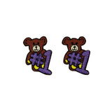 Set of 2 #1 Teddy Bears Patch Animal Cute Friendly Embroidered Iron On Applique