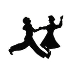 ID 0153 Dancing Couple Silhouette Patch Shadow 50's Embroidered Iron On Applique
