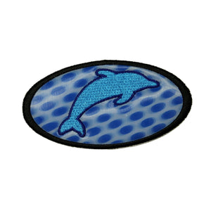 Holographic Dolphin Patch Jumping Ocean Beach Zoo Embroidered Iron On Applique