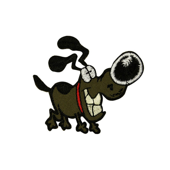 Smiling Dog Patch Excited Happy Animal Puppy Fun Embroidered Iron On Applique