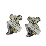 Set of 2 #1 Teddy Bears Patch Animal Cute Friendly Embroidered Iron On Applique