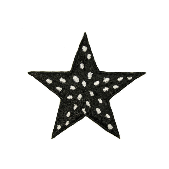 ID 3499 Spotted Black Star Patch Galaxy Astrology Embroidered Iron On Applique