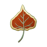 ID 1429A Dried Leaf Patch Spade Tree Leaves Fall Embroidered Iron On Applique