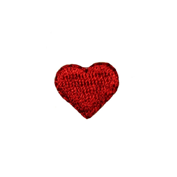 ID 3299J Lot of 3 Tiny Red Heart Patch Love Shape Embroidered Iron On Applique