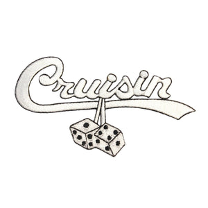ID 0138 Cruisin Road Trip Patch Pair of Dice 50's Embroidered Iron On Applique
