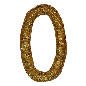 ID 1889 Gold Number 0 Patch Zero Symbol Sign Oval Embroidered Iron On Applique