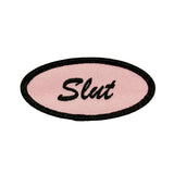 Slut Name Tag Pink Patch Novelty Badge Uniform Sign Embroidered Iron On Applique