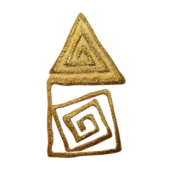 ID 9009 Golden Maze Triangle Patch House Symbol Emblem Design Iron On Applique