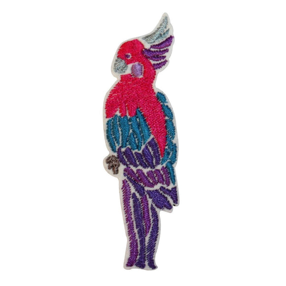 ID 0536B Cockatoo Parrot Patch Tropical Birds Embroidered Iron On Applique