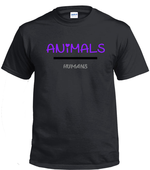 Animals Over Humans T-Shirt Pet Love Printed Direct to Garment