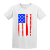 Baseball American Flag T-Shirt Patriotic Sport Printed Direct to Garment