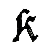K Gothic Letter Patch With jewels Initials Badge Embroidered Sew On Applique