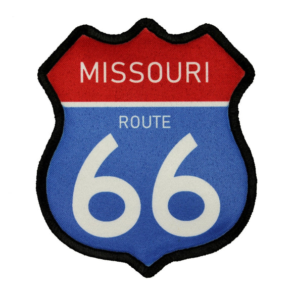Route 66 Missouri Road Sign Patch Travel Road Dye Sublimation Iron On Applique