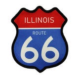 Route 66 Illinois Road Sign Patch Travel Road Dye Sublimation Iron On Applique