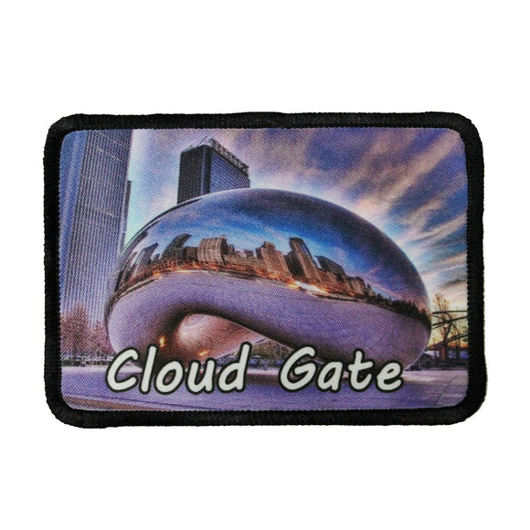 Cloud Gate Sculpture Chicago Patch Travel Dye Sublimation Iron On Applique