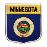 State Flag Shield Minnesota Patch Badge Travel USA Embroidered Iron On Applique