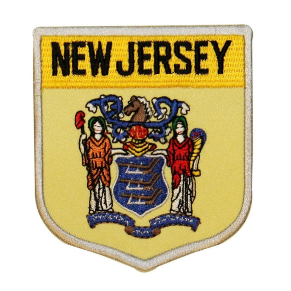 State Flag Shield New Jersey Patch Badge Travel USA Embroidered Iron On Applique